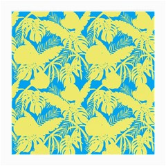 Yellow And Blue Leafs Silhouette At Sky Blue Medium Glasses Cloth