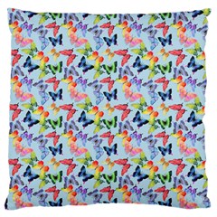 Beautiful Bright Butterflies Are Flying Large Cushion Case (two Sides) by SychEva