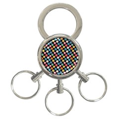 Multicolored Donuts On A Black Background 3-ring Key Chain by SychEva