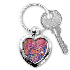 Painted Feathers Key Chain (heart)