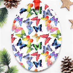 Bright Butterflies Circle In The Air Oval Ornament (two Sides) by SychEva