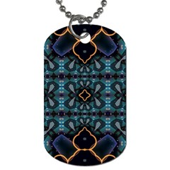 Blue Pattern Dog Tag (two Sides) by Dazzleway