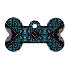 Blue Pattern Dog Tag Bone (two Sides) by Dazzleway