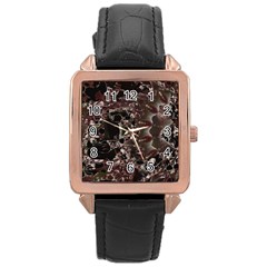 Shotgun Mandala Rose Gold Leather Watch  by MRNStudios