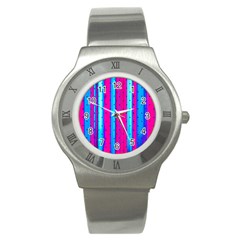 Warped Stripy Dots Stainless Steel Watch by essentialimage365