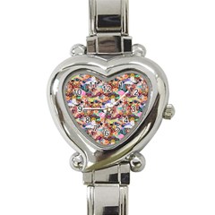 Retro Color Heart Italian Charm Watch