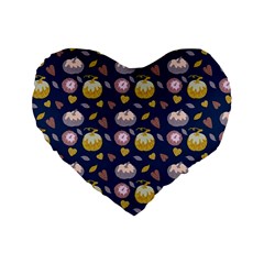 Autumn Pumpkins Standard 16  Premium Heart Shape Cushions by SychEva