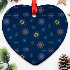 Magic Snowflakes Heart Ornament (two Sides) by SychEva