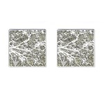 Linear Art Botanic Illustration Cufflinks (Square) Front(Pair)