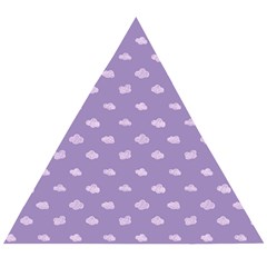 Pink Clouds On Purple Background Wooden Puzzle Triangle