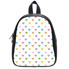 Small Multicolored Hearts School Bag (small) by SychEva