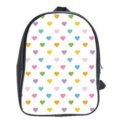 Small Multicolored Hearts School Bag (xl) by SychEva