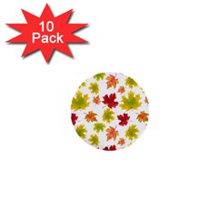 Bright Autumn Leaves 1  Mini Buttons (10 Pack)  by SychEva