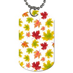 Bright Autumn Leaves Dog Tag (one Side) by SychEva