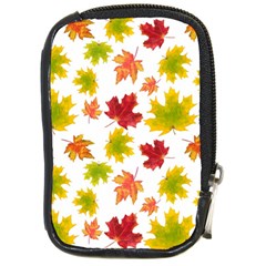 Bright Autumn Leaves Compact Camera Leather Case by SychEva