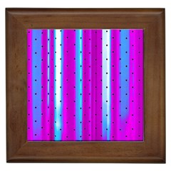 Warped Stripy Dots Framed Tile by essentialimage365