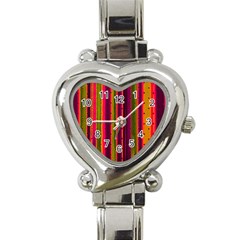 Warped Stripy Dots Heart Italian Charm Watch by essentialimage365