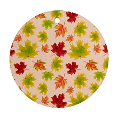 Bright Autumn Leaves Ornament (round) by SychEva