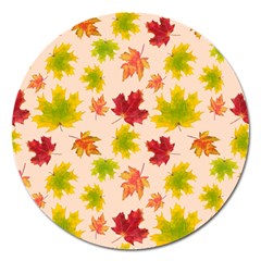 Bright Autumn Leaves Magnet 5  (round) by SychEva