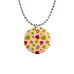 Bright Autumn Leaves 1  Button Necklace by SychEva