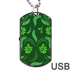 Folk Flowers Print Floral Pattern Ethnic Art Dog Tag Usb Flash (one Side) by Eskimos