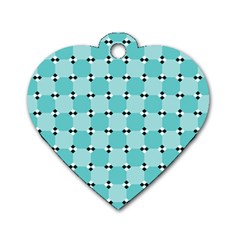 Illusion Blocks Pattern Dog Tag Heart (two Sides)