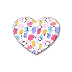 Abstract Multicolored Shapes Rubber Coaster (heart) by SychEva