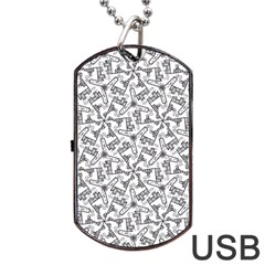 Geometric City Dog Tag Usb Flash (one Side) by SychEva