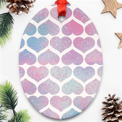 Multicolored Hearts Ornament (oval) by SychEva