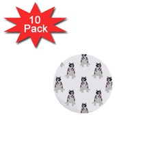 Cute Husky Puppies 1  Mini Buttons (10 Pack)  by SychEva