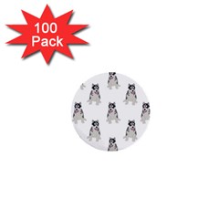 Cute Husky Puppies 1  Mini Buttons (100 Pack)  by SychEva