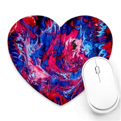 Painted Feathers Heart Mousepads