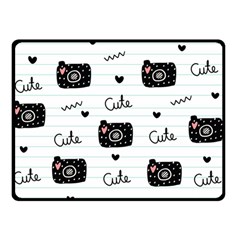 Cute Cameras Doodles Hand Drawn Double Sided Fleece Blanket (small) 