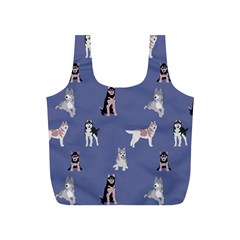 Husky Dogs With Sparkles Full Print Recycle Bag (s) by SychEva