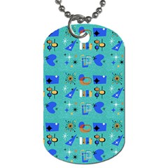 Green 50s Pattern Dog Tag (two Sides) by NerdySparkleGoth