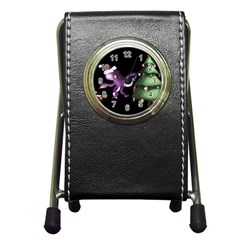 Octopus Black Pen Holder Desk Clock by Blueketchupshop