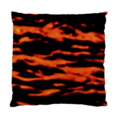 Red  Waves Abstract Series No9 Standard Cushion Case (one Side) by DimitriosArt