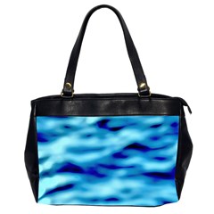 Blue Waves Abstract Series No4 Oversize Office Handbag (2 Sides) by DimitriosArt