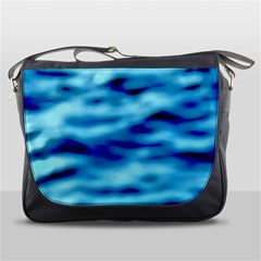 Blue Waves Abstract Series No4 Messenger Bag by DimitriosArt