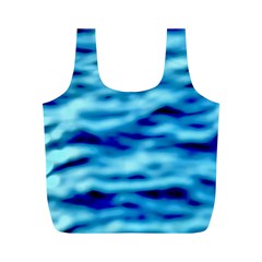 Blue Waves Abstract Series No4 Full Print Recycle Bag (m) by DimitriosArt