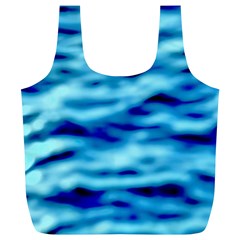 Blue Waves Abstract Series No4 Full Print Recycle Bag (xl) by DimitriosArt