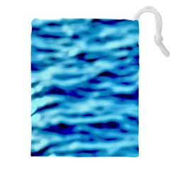 Blue Waves Abstract Series No4 Drawstring Pouch (5xl) by DimitriosArt