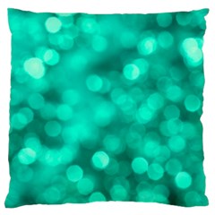 Light Reflections Abstract No9 Turquoise Large Cushion Case (two Sides) by DimitriosArt