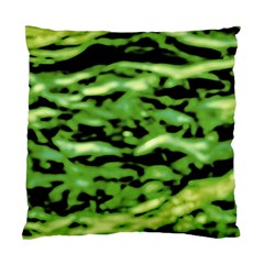 Green  Waves Abstract Series No11 Standard Cushion Case (two Sides) by DimitriosArt