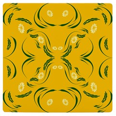 Floral Folk Damask Pattern Fantasy Flowers Floral Geometric Fantasy Uv Print Square Tile Coaster 