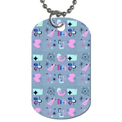 50s Diner Print Blue Dog Tag (one Side) by NerdySparkleGoth