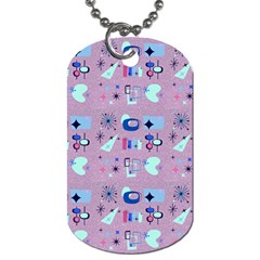 50s Diner Print Pink Dog Tag (two Sides) by NerdySparkleGoth