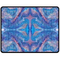 Blue Repeats Double Sided Fleece Blanket (medium)  by kaleidomarblingart