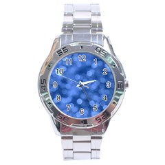 Light Reflections Abstract No5 Blue Stainless Steel Analogue Watch by DimitriosArt