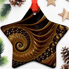 Shell Fractal In Brown Ornament (star) by SomethingForEveryone